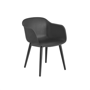Muuto Fiber Spisestol med Armlener og Base Sort