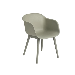 Muuto Fiber Spisestol med Armlener og Base Grønn