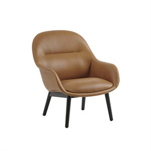 Muuto Fiber Lenestol Refined Skinn Cognac/Antrasitt Sort/Eik