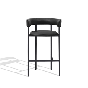 Furniture Copenhagen Font Barkrakk med Armlener 75 cm Dunes Antrasitt/ Sort Ramme