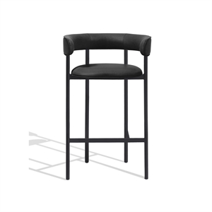 Furniture Copenhagen Font Barkrakk med Armlener 65 cm Dunes Antrasitt/ Sort Ramme