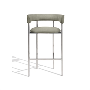Furniture Copenhagen Font Barkrakk med Armlener 65 cm Vidar 222/Polert Stålramme