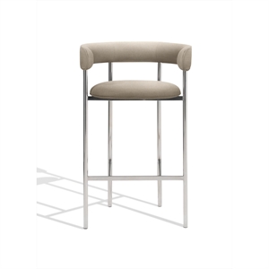 Furniture Copenhagen Font Barkrakk med Armlener 75 cm Hallingdal 65 200/Polert Stålramme