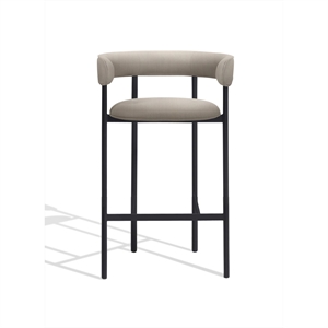 Furniture Copenhagen Font Barkrakk med Armlener 75 cm Trio 0205/ Sort Ramme