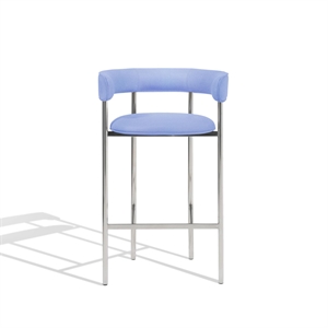 Furniture Copenhagen Font Barkrakk med Armlener 75 cm Divina 676/Polert Stålramme