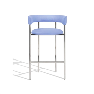 Furniture Copenhagen Font Barkrakk med Armlener 65 cm Divina 676/Polert Stålramme