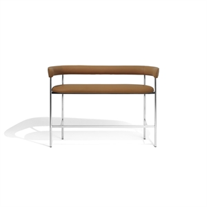 Furniture Copenhagen Font Barsofa 75 cm Dunes Cognac Skinn/polert Stålramme