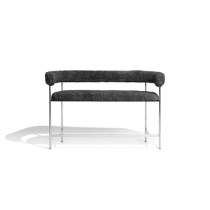 Furniture Copenhagen Font Barsofa 65 cm Saueskinn Grå/ Polert Stålramme