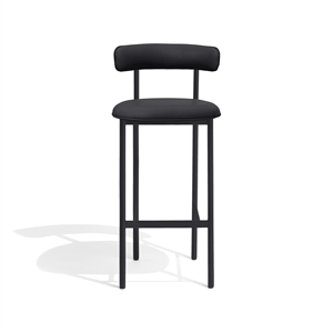 Furniture Copenhagen Font Barkrakk 65 cm Dunes Antrasitt Lær/ Sort Ramme