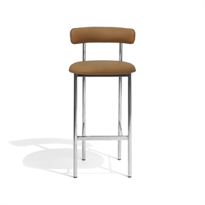 Furniture Copenhagen Font Barkrakk 65 cm Dunes Cognac Skinn/polert Stålramme