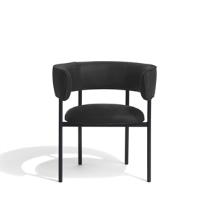 Furniture Copenhagen Font spisestol med armlener Dunes antrasitt/ Sort ramme