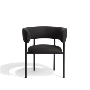 Furniture Copenhagen Font Spisestol med Armlener Boucle Zero 0010/ Sort Ramme