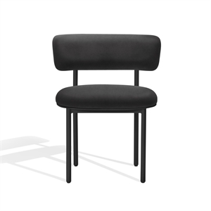 Furniture Copenhagen Font Spisestol Dunes Antrasitt Skinn/ Sort Ramme