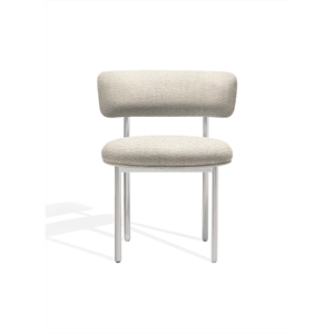 Furniture Copenhagen Font Spisestol Beige Boucle Elle 0200/Polert Stålramme