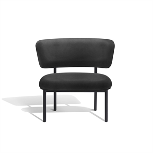 Furniture Copenhagen Font Lenestol Dunes Antrasitt Skinn/ Sort Ramme