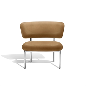 Furniture Copenhagen Font Lenestol Dunes Konjakk Skinn/polert Stålramme