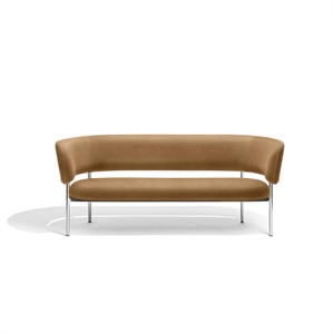 Furniture Copenhagen Font Sofa Dunes Cognac Skinn/polert Stålramme