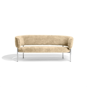 Furniture Copenhagen Font Sofa Saueskinn Honning/Polert Stålramme