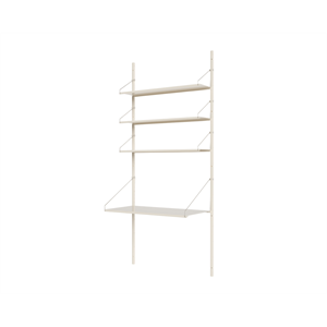 Frama Hylle til Bibliotek, Skrivebordsseksjon, Bokhylle, 185,2x80, Varm Hvit