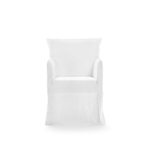 Gervasoni Ghost 25 Spisestol med Armlener Lino Bianco