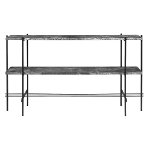 Gubi TS Konsollbord H72 Med 2 Hyller Og Brett Sort/Grå Emperador