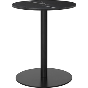GUBI 1.0 Spisebord Rundt Ø60 cm M. Sort Base og Sort Marmorplate