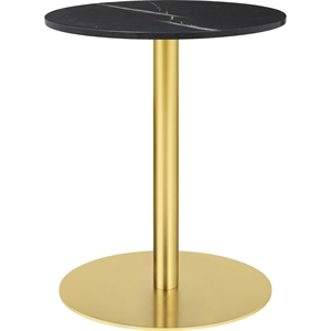 GUBI 1.0 Spisebord Rundt Ø60 cm med Base og Sort Marmorplate