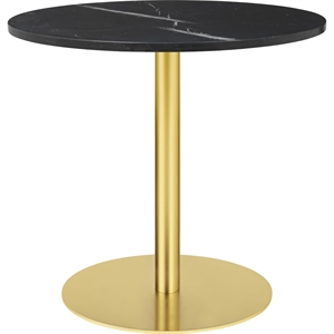 GUBI 1.0 Spisebord Rundt Ø80 cm med Base og Sort Marmorplate
