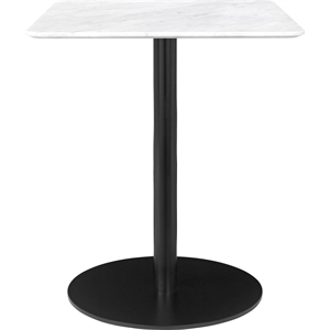 GUBI 1.0 Spisebord 60 x 60 cm M. Sort Base og Hvit Carrara Marmorplate