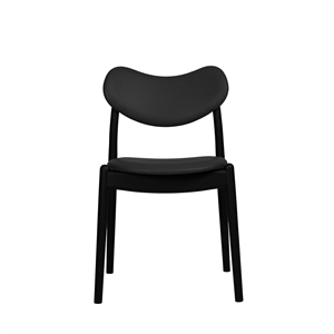 Ro Collection Hybrid spisestol trukket svartlakkert bøk/ Sort skinn