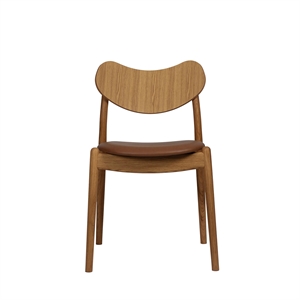 Ro Collection Hybrid spisestol med trukket sete, oljet eik/calvadosskinn