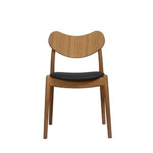 Ro Collection Hybrid spisestol med trukket sete, oljet eik/ Sort skinn