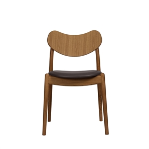 Ro Collection Hybrid spisestol med trukket sete, oljet eik/mørkebrunt skinn