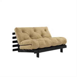 Karup Roots Sovesofa med Roots Madrass 140x200 Beige/ Svart Lakkert