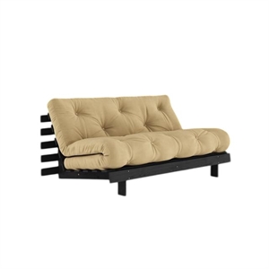 Karup Roots Sovesofa med Roots Madrass 160x200 Beige/ Svart Lakkert
