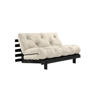 Karup Roots Sovesofa med Roots-madrass 140x200 Lin/svart Lakkert