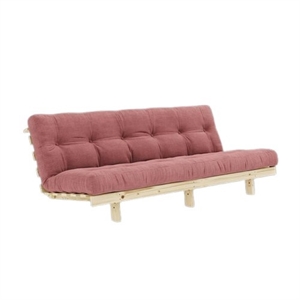 Karup Lean Sovesofa med Alpha-madrass 130x200 Rosa/ Rå