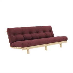 Karup Lean Sovesofa med Alpha-madrass 130x200 Bordeaux/rå