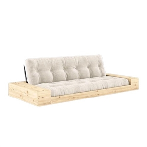 Karup Base Sovesofa med Sideboks og 5-lags Madrass Black Night/Ivory