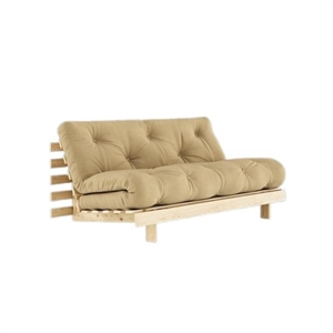 Karup Roots Sovesofa med Madrass 160x200 758 Beige/ Rå
