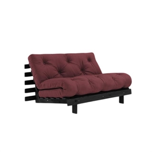 Karup Roots Sovesofa med Roots-madrass 140x200 Bordeaux/svart Lakkert