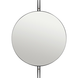 GUBI IOI Veggspeil Rundt Sort/ Messing Ø80 cm