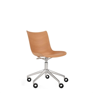 Kartell P/Wood Kontorstol Krom/lyst Tre