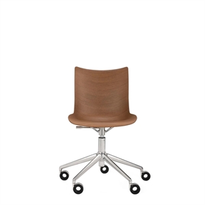 Kartell P/Wood Kontorstol Krom/mørk Tre