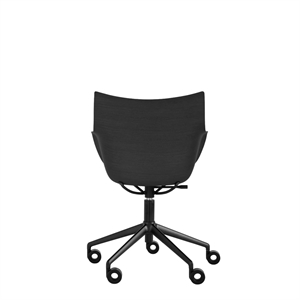 Kartell Q/Wood Kontorstol Sort/ Sort Tre med Sort Trekk