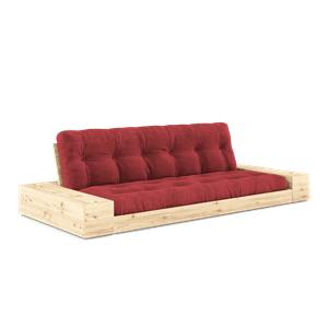 Karup Design Base Sovesofa med sideboks og 5-lags madrass Klar/ Rubinrød