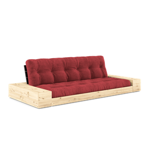 Karup Design Base Sovesofa med Sideboks og 5-lags Madrass Svart natt/Rubinrød