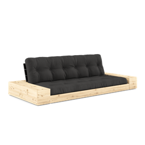 Karup Design Base Sovesofa med sideboks og 5-lags madrass svart natt/mørk grå