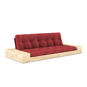 Karup Design Base Sovesofa med sideboks og 5-lags madrass valmuerød/rubinrød