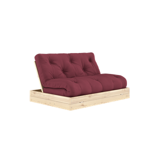 Karup Design Sovesofa med Madrass, 140x200 Bordeaux/klar Lakk